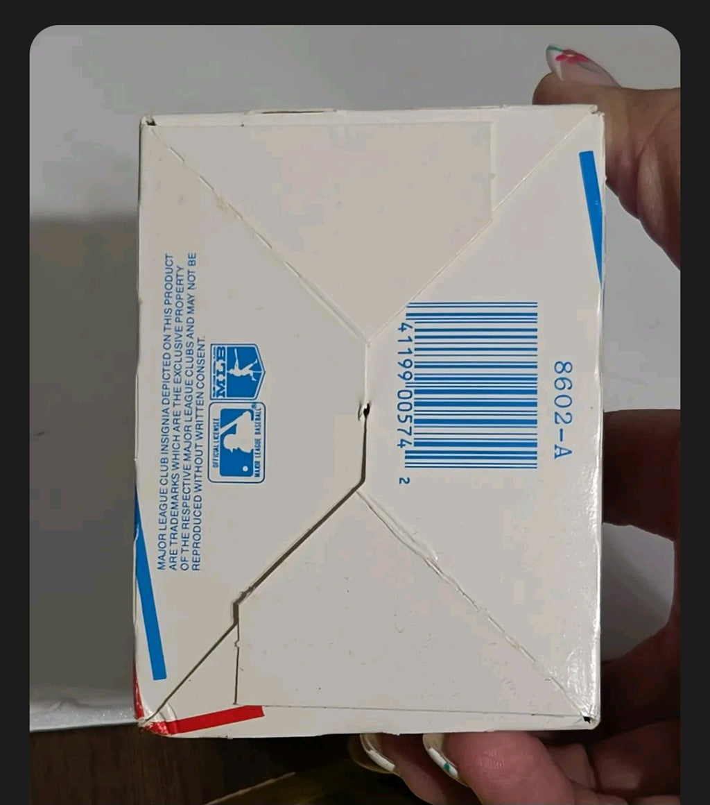 Oddly Darling Vintage 1988 Fleer baseball trading card display box bottom view with barcode and MLB licensing logo