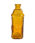 Oddly Darling Vintage miniature amber glass apothecary bottle with square shape and textured edges.