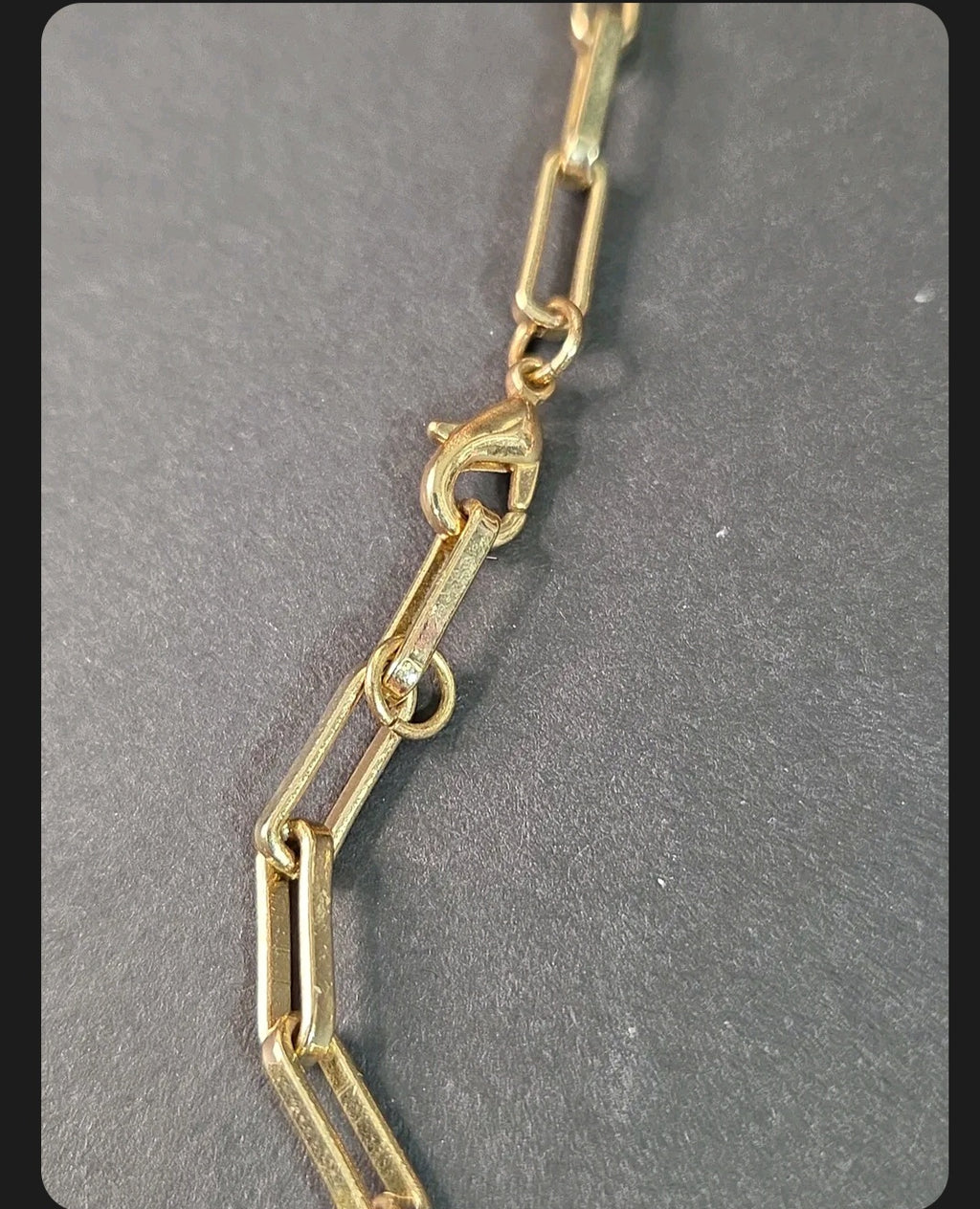Oddly Darling Vintage gold-tone chain necklace featuring elongated rectangular links and a secure lobster clasp