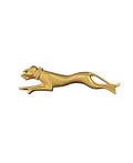 Oddly Darling Vintage brushed gold-tone panther brooch with a crystal collar and emerald-green eye detail.