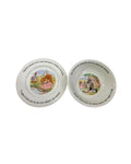 Oddly Darling Vintage Little Grey Rabbit ceramic plate and bowl set with colorful storybook illustrations and text.