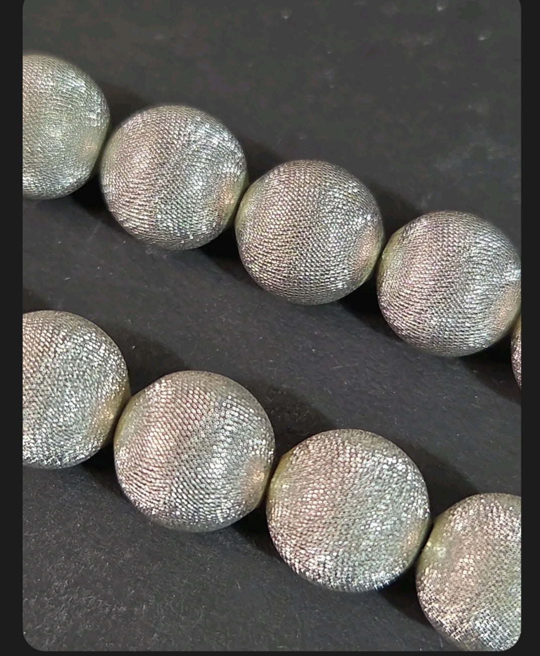 Oddly Darling Vintage Monet silver-tone statement necklace featuring textured spherical beads with a brushed finish.